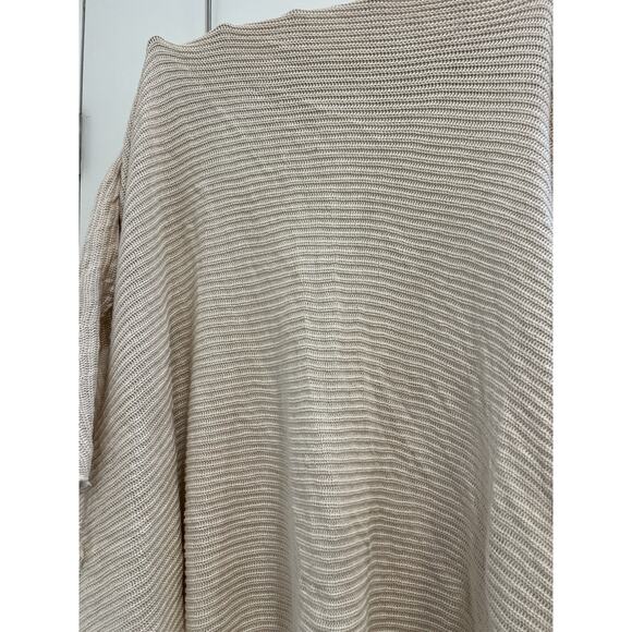 Under The Canopy Throw 60 x 72” 100% Organic Cotton Knit Stitch Blanket Cream - Picture 8 of 10